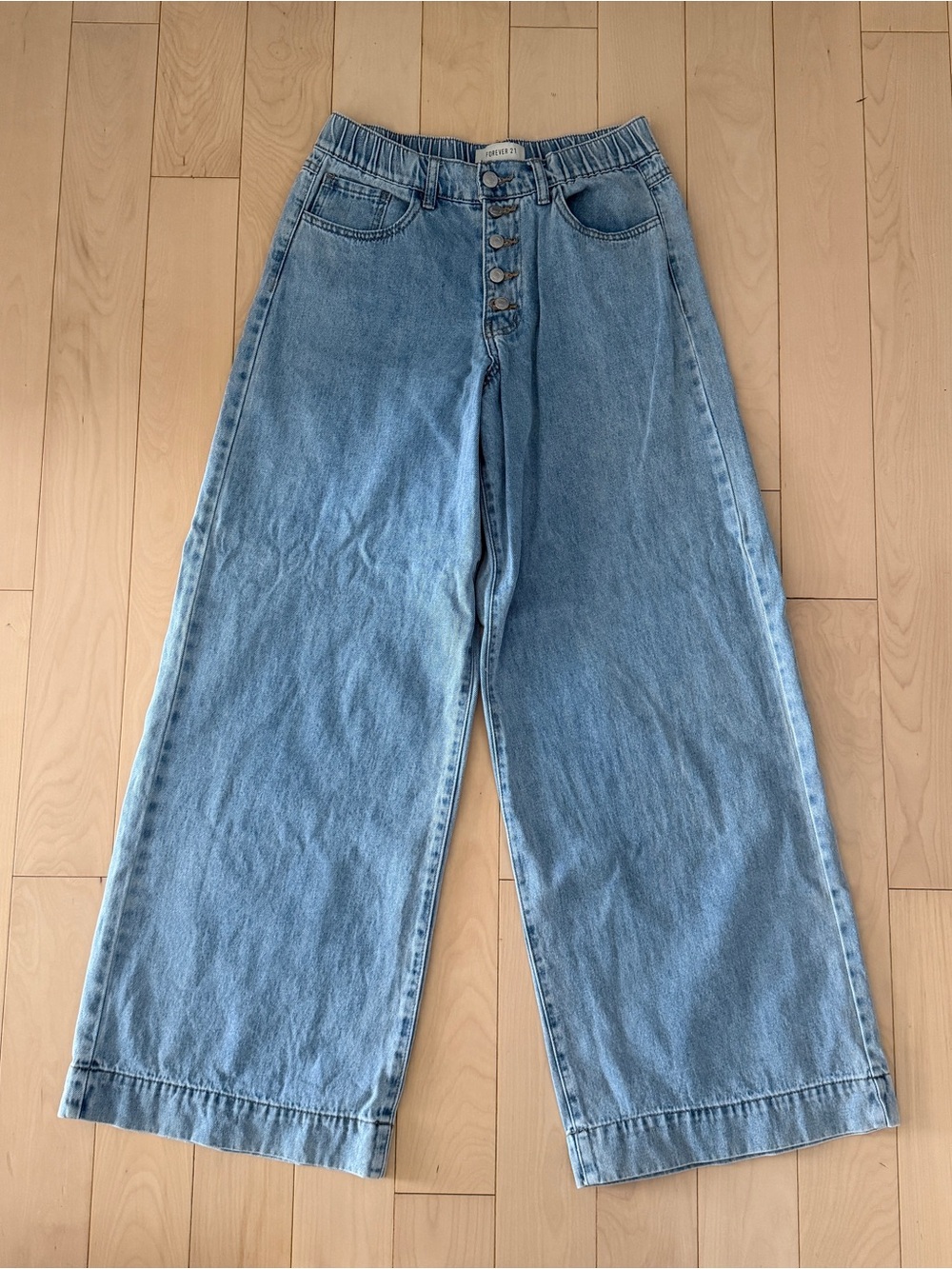 Forever 21 Super Wide Leg Jeans with Elastic Waist